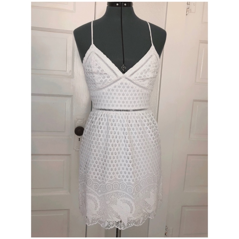 White Dress w/ lace/crochet overlay